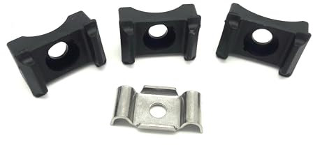 Doppelstabmattenzaun Befestigung Halterung Pfosten Zaun Auflage Rundrohr Dämpfer für z.B. 8/6/8 oder 6/5/6 Stabmatten + Klemmlasche (20 Stück 34mm)