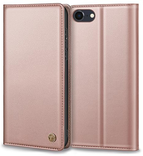 Thorhülle Handyhülle für iPhone SE 2022/2020 Hülle, Premium Lederhülle Schutzhülle Tasche für iPhone SE/8/7 Hülle Wallet Kartenfach Standfunktion Klappbar Flip Case für iPhone SE Hülle, Rosa