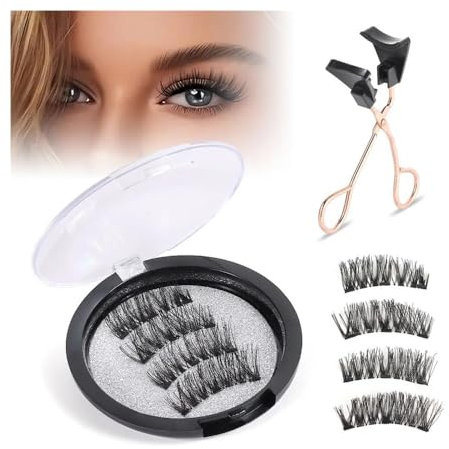 YUEMOL magnetwimpern 2 Paar künstliche 3D-Wimpern im natürlichen Look, ohne Kleber, wiederverwendbar und leicht, magnetische Wimpern ohne Eyeliner (Color : Set 1)