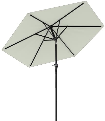 Outsunny Sombrilla Terraza Exterior Ø230 cm Ángulo Ajustable Crema