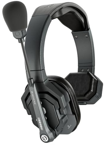 Hollyland Solidcom SE 2.4G Wireless Remote Headset ENC Full Duplex 350 m Team Comunicazione Cuffie con PTT Mute Single Ear Headset per TV Film Production Drone (versione Single-Ear)