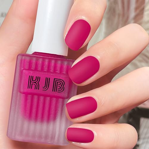 Magenta Matte Nagellacke – Schnell Trocknend Ungiftig – Langanhaltender Wasserbasierter Nagellack für Frauen Nail Art Maniküre Kunst Ohne UV-Lampe, Milch Tee Farbe Regulärer Nagellack, 12ml (Rose Red)