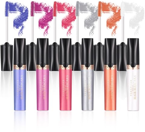 RoseFlower Haarkreide Set, 6 Farben Temporäre Haarkreide, Auswaschbarer Haarfärbestift, Sofortige Haarkreidefarbe, Hair Chalk Fasching Haarfarbe Für Weihnachten Party