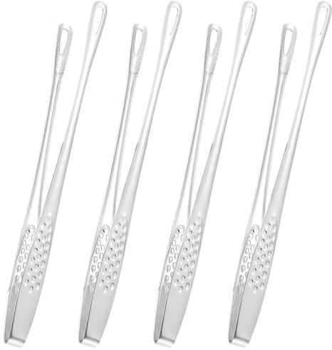 Happyyami 4stücke Küchenzange Edelstahl Grillzange Servierzange Kochzange Lebensmittelzange Steakzange Für Kochen Und Grillen Rutschfeste Kleine Zange Langlebig Und Praktisch