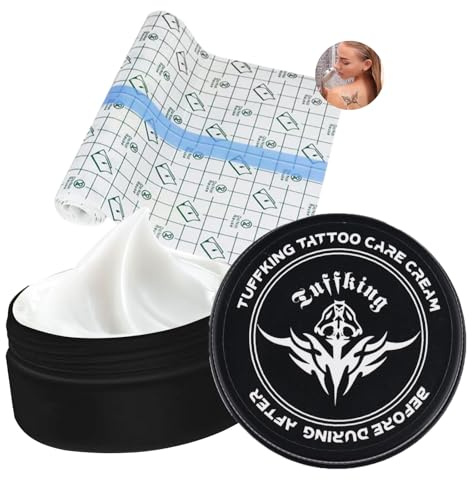 Tattoo Aftercare Butter Cream - Tattoo Aftercare Cream - Tattoo Balm Creams with Vitamin E,Shea Butter,Coconut Oil,Aloe Vera,Green Tea - Old & New Tattoo Color Brightener & Enhancing Tattoo Creams