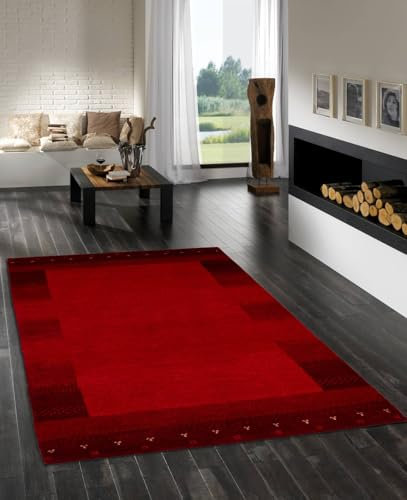 Rug Studios Teppich Colorado | Farbe: Rot; Größe: 40 x 60 cm | strapazierfähig und leicht zu reinigen | Wohnzimmer | Schlafzimmer