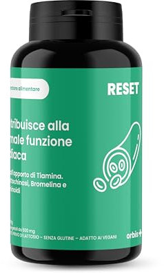 ORBIS RESET Integratore Naturale per Uomo | Integratore per la Regolazione Cardiaca con Bromelina, Curcuminoids e Boswellia Serrata | Favorisce la Circolazione e Riduce l'Infiammazione | 120 Capsule