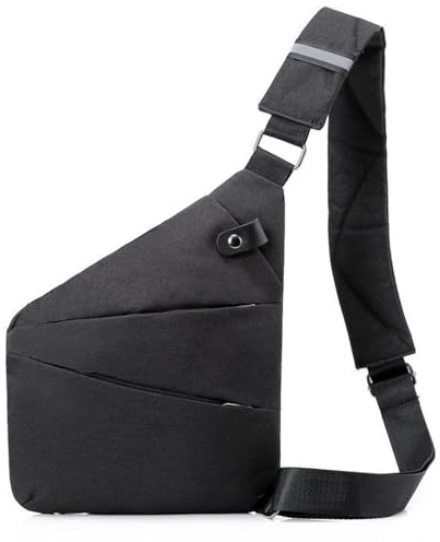 DAVBNM Anti Theft Crossbody Bag, Mens Sling Chest Bag, Slim Multi Pockets Shoulder Bags, Travel Purse for Outdoor Cycling Hiking for Men Women (Black)