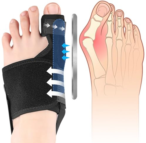 Correcteur Hallux Valgus, Réutilisable Redresseur Orteil Antidérapant, Réglable Nuit & Jour Ecarteur D'orteil Oignon, Séparateurs D'orteils Avec, Pour hallux valgus Bunion Femmes et Hommes(Gauche)