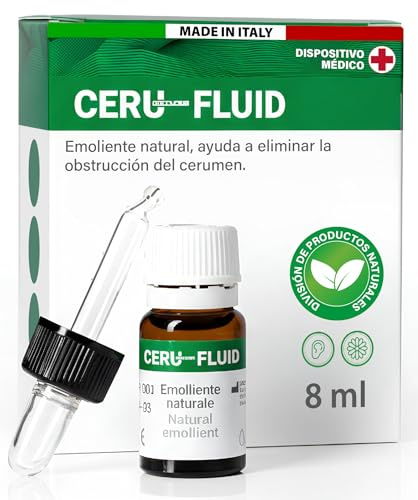 Ohrentropfen gegen Cerumen 8ml – Sicheres und natürliches Hilfsmittel Ceru Fluid gegen Ohrenschmalz – Mit Tropfer – Made in Italy