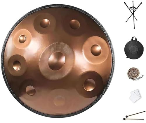 Handpan Tambor De Acero 9/10/12/14 Notas, Tambor De Mano D Kurd Menor, Instrumento De Percusión Handpan De 432 Hz Para Adultos, Para Principiantes Y Músicos Profesionales(9Notes)