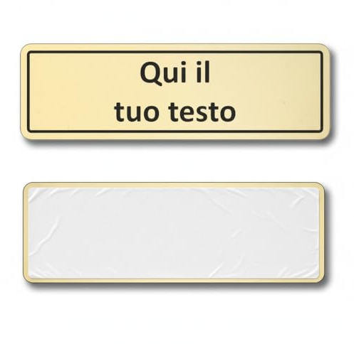 Targhetta Ottone Personalizzata | Targa Cassette Postali Adesiva – Targa per Posta Casa/Ufficio – Montaggio Facile, Alta Durabilità Esterno Interno (Ottone Lucido 1mm, Misura 125x40mm)