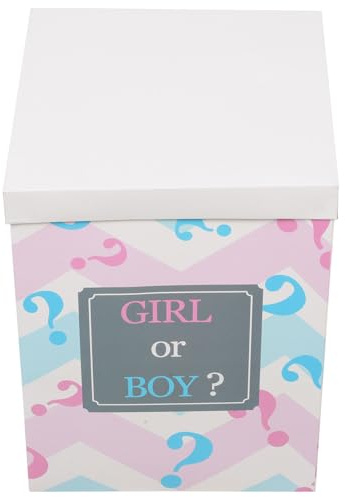 GOOHOCHY Accesorios para shower con caja plegable para globos, contenedor de papel de 30x40 cm para decoración de fiesta de revelación de género, compatible con globos de o niña