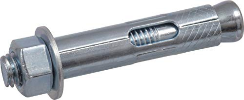 Hillman 50 Pcs Hex Head Sleeve Anchors (3/8 x 3) | Concrete & Masonry Expansion Anchors | Zinc-Plated Steel Heavy Duty Fasteners for Brick, Block & Concrete Mounting