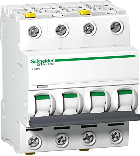 Schneider Electric A9F04425 Interruttore di Circuito iC60N, 4P, 25A, C, Nero