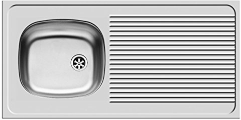 Pyramis INTERNATIONAL (100X50) 1B 1D, Lavello ad incasso soprapiano in acciaio INOX, liscio, 100100002