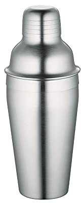 cilio Cocktailshaker 500 ml, Edelstahl, Deckel mit integriertem Sieb | Barshaker aus rostfreiem Edelstahl, Verschlusskappe, integriertes Sieb, für Cocktails und Mixgetränke, 21 cm Höhe