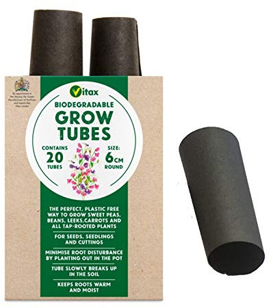 VITAX 6GT1 Biodegradable Grow Tubes, Black, 5.5 x 11.5 x 22 cm