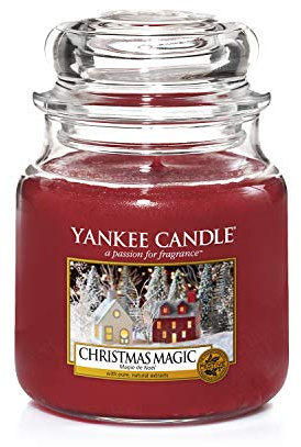 Yankee Candle Scented Candle | Christmas Magic Medium Jar Candle| Burn Time: Up to 75 Hours