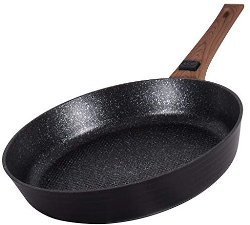 Durandal Poêle LÉGENDE avec : manche amovible effet bois, rebords rehaussés, pour tous feux, diamètre 20, 24, 28 et 32 cm