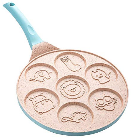 Tubayia Non-Stick Crepe Pancake Frying Pan Animal Shape Omelette Pan Fried Egg Pan (Blue)