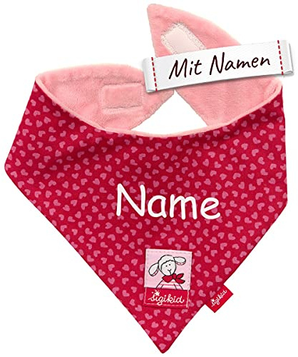 Sigikid Baby Halstuch Schnuggi mit Namen bestickt, Rosa Mädchen Dreieckstuch/Nickytuch Accessoire als Geschenk zur Geburt Taufe Nikolaus Ostern Weihnachten