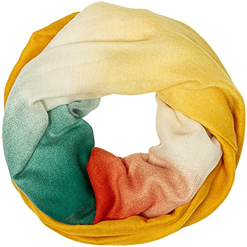 Caspar SC508 Damen Loop Schal mit Farbverlauf, Farbe:curry rot grün, Größe:One Size