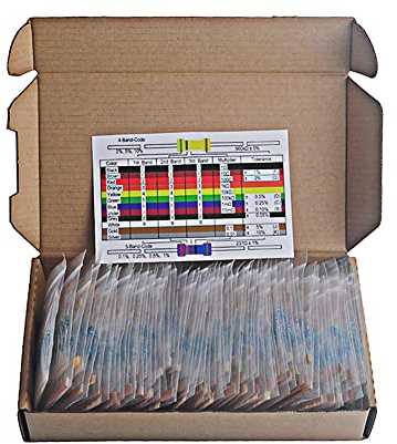 Stemedu 1460 piezas Kit surtido de resistencias 1/4W 73 valores 1% película metálica resistor Kit para Arduino Raspberry Pi, 1ohm - 1Mohm, 20pcs por valor