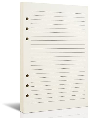 A5 Line Refill Paper, A5 Binder Refills for 6-Ring Binders Planner Traveller Journal Notebook Dairy, 8mm Ruled Filler Paper Insert, 80 Sheets 160 Pages, Lined