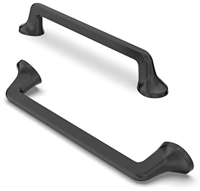 FURNIWARE 10 Stück Möbelgriffe Schrankgriffe Küchengriffe Griffe Möbel Schubladengriffe Griffe für Küchenschränke Schränke Möbelgriffe Schubladengriffe 128mm Lochabstand Matt Schwarz
