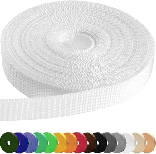 TECEUM 38 mm Webbing – White – 46 m – Strong Webbing for Outdoors Indoors Crafting DIY (1.5” 50y)
