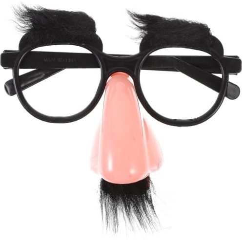 SAFIGLE Verkleidungsbrille Mit Großer Nase Und Schnurrbart Lustige Brille Für Halloween Fasching Karneval 12X12X5Cm Accessoire Für Erwachsene Partyfotobox
