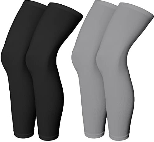 Skylety Compression Leg Sleeves Men Women, M, Black, Grey