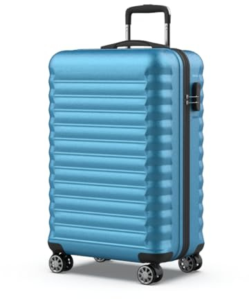 NUMADA - Maleta de Viaje Mediana 18Kg Upfly 24' ABS (63x39,5x26,8cm) con Cierre de Combinación y 4 Ruedas Dobles 360 | Resistente | Ligera | Interior Compartimentado | Azul Eléctrico