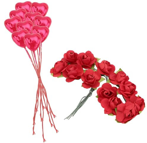 Abaodam 44stücke Teiliges Künstliche Rosenstiele Dekoration Für Hochzeiten Und -blumenarrangements Rot Lebensnahe Blüten Wiederverwendbares Material Für Romantische Anlässe Und
