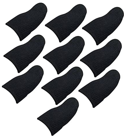 Homoyoyo Nylon Silbergewebe Gaming Fingerhüllen 10 Stück für Handys | Dünne, Elastische Ausführung, Rutschhemmend und Schweißabweisend, Unterstützt Präzise Touchscreen Bedienung