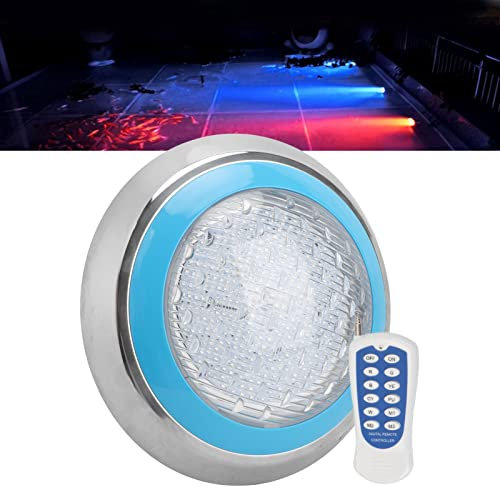Topyond LED-Unterwasser-Schwimmbeckenleuchte Für Eingelassene Schwimmbecken, 45 W, RGB-Farbe, Edelstahl-Poollampe, AC12 V, Wandoberflächenmontage, IP68, Wasserdicht, Mit Fernbedienung