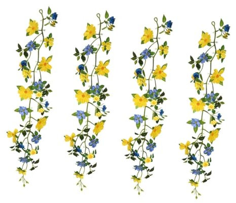 Amosfun 4stücke Hängende Blumenranke Künstlichen Cosmos Bipinnatus Romantische Dekoration Für Hochzeiten Und Für Und Türschmuck Langlebig Und