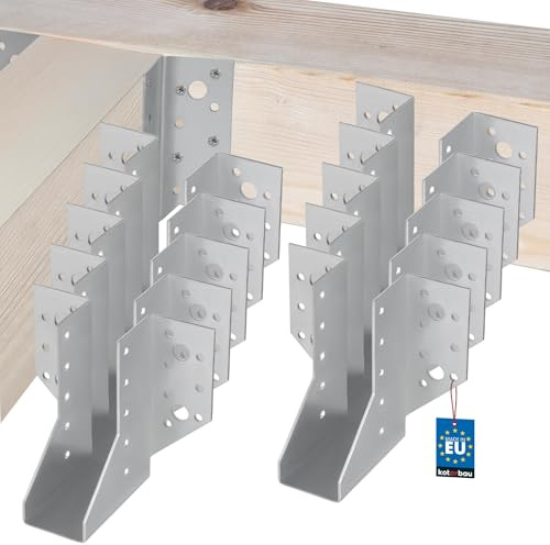 KOTARBAU® 10 x Suspension de Poutre 11,1 x 3,8 cm | Support de Poutre en Acier galvanisé | Suspension de Poutre en Bois à l'extérieur | Sabot Charpente