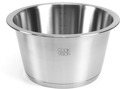 cookvision nesto Edelstahltopf Ø 24 cm, 5,1 L mit Innenskalierung, stapelbarer Kochtopf mit Thermo-Sandwich-Boden, breiter Schüttrand, induktionsgeeignet, backofengeeignet, Camping Kochgeschirr