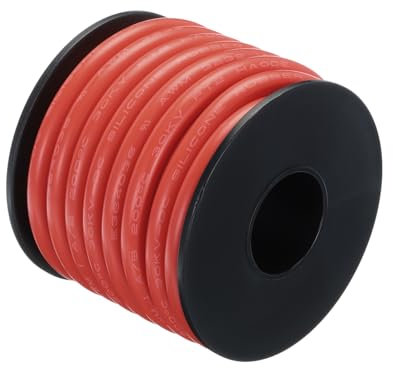 QUARKZMAN 14AWG Elektrischer Draht 5 Meter Stromkabel Verzinntes Kupferkabel 2,08 mm² Erdkabel Gummileitung Flexibel Verlängerungskabel mit Schutzleiter für Auto Audio PV Anhänger, Rot
