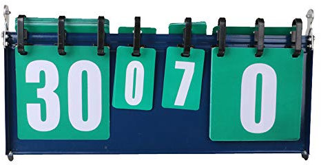 WYRMB Anzeigetafel-Flipper, tragbarer Tisch-Score-Keeper, 4-Digital-Score-Flipper, Punktezähler, Punktesystem für Tischtennis, Basketball, Fußball, Fußball, Baseball