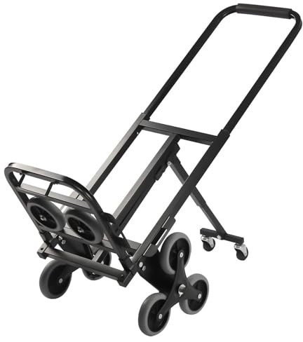 Handwagen-Transportwagen mit Teleskopgriff und Rädern, robuster zusammenklappbarer Transportwagen für den Transport Schwerer Dinge (schwarz)