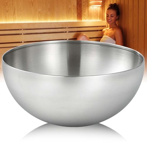 Sauna Verdampferschale Extra Groß Ø15cm Edelstahl Sauna Aromatherapie Schüssel für Sauna Aufguss, Feuerfestes Sauna Zubehör Geeignet für Saunakristalle und Mentholkristalle, Silver
