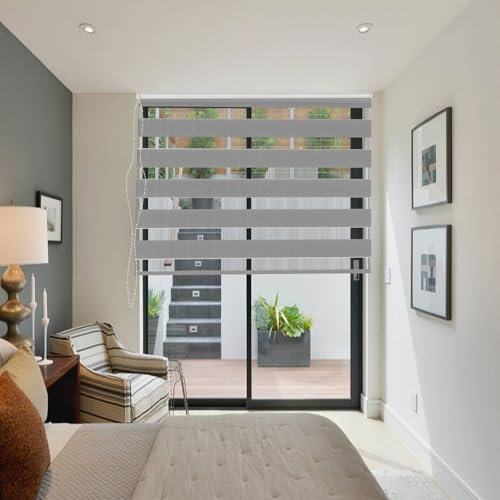 Verdunklungsrollo Klemmfix 40 x 300 cm Hitzeschutz Energiesparend Thermorollo Fensterrollo Inkl. Montagematerial für Fenster Und Tür, Hellgrau