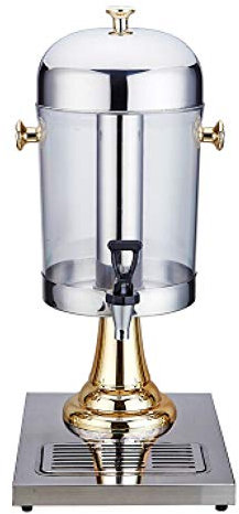 Dispensador de bebidas en torre de cerveza de acero inoxidable de 8 L para hotel, máquina de bebidas frías con trípode de jugo de frutas, color dorado, una sola cabeza