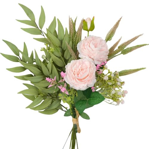 YELIKIT Kunstblumen Künstliche Pflanzen Blumen Dekoration Hortensien SeideBlumen Arrangements für Zuhause Blumenstrauß Hochzeit Garten Küche Festival Dekor