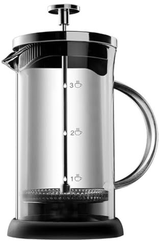 Cafetera/tetera De Prensa Francesa, Cafetera/Tetera De Camping De Filtro De Acero Inoxidable Y Cristal Resistente Al Calor, Cafetera De Infusion En Frio Para Viajes, Casa(600ml)