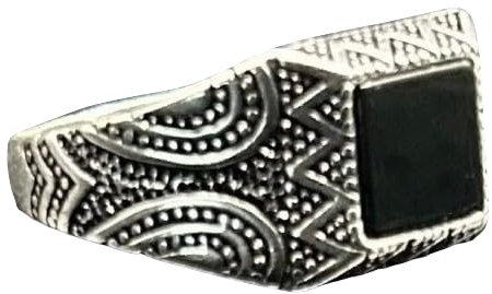 Siegelring 925 Sterling Silber Herrenring mit quadratischem Onyx Steinonyx Stein Silberring Herren Ring 925er Sterlingsilber Geschenkidee Geburtstag Vatertag mit Schachtel (72 (22,9 mm Ø))