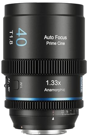 SIRUI 40mm T1.8 1,33X Objectif Anamorphique Autofocus, APS-C/S35, IDÉal Portrait, vlogging, Cinéma, Focale Fixe pour Montures Z, Z30, Z5, Z6III, Z7III, ZF, Z9, Z8 (Blue Flare)